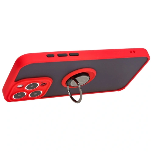 Buy Bizon Case Hybrid Ring Apple iPhone 15 Pro Max smoky with a red frame - BIZ3781 - {ean13} - Home Screen Store Europe