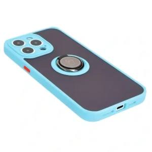 Kup Bizon Case Hybrid Ring Apple iPhone 15 Pro Max fumuriu cu un cadru albastru deschis - BIZ3782 - {ean13} - Sklep Home Screen