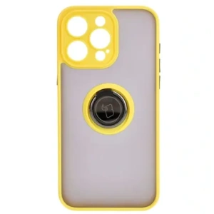 Kup Bizon Case Hybrid Ring Apple iPhone 15 Pro Max fumuriu cu un cadru galben - BIZ3783 - {ean13} - Sklep Home Screen