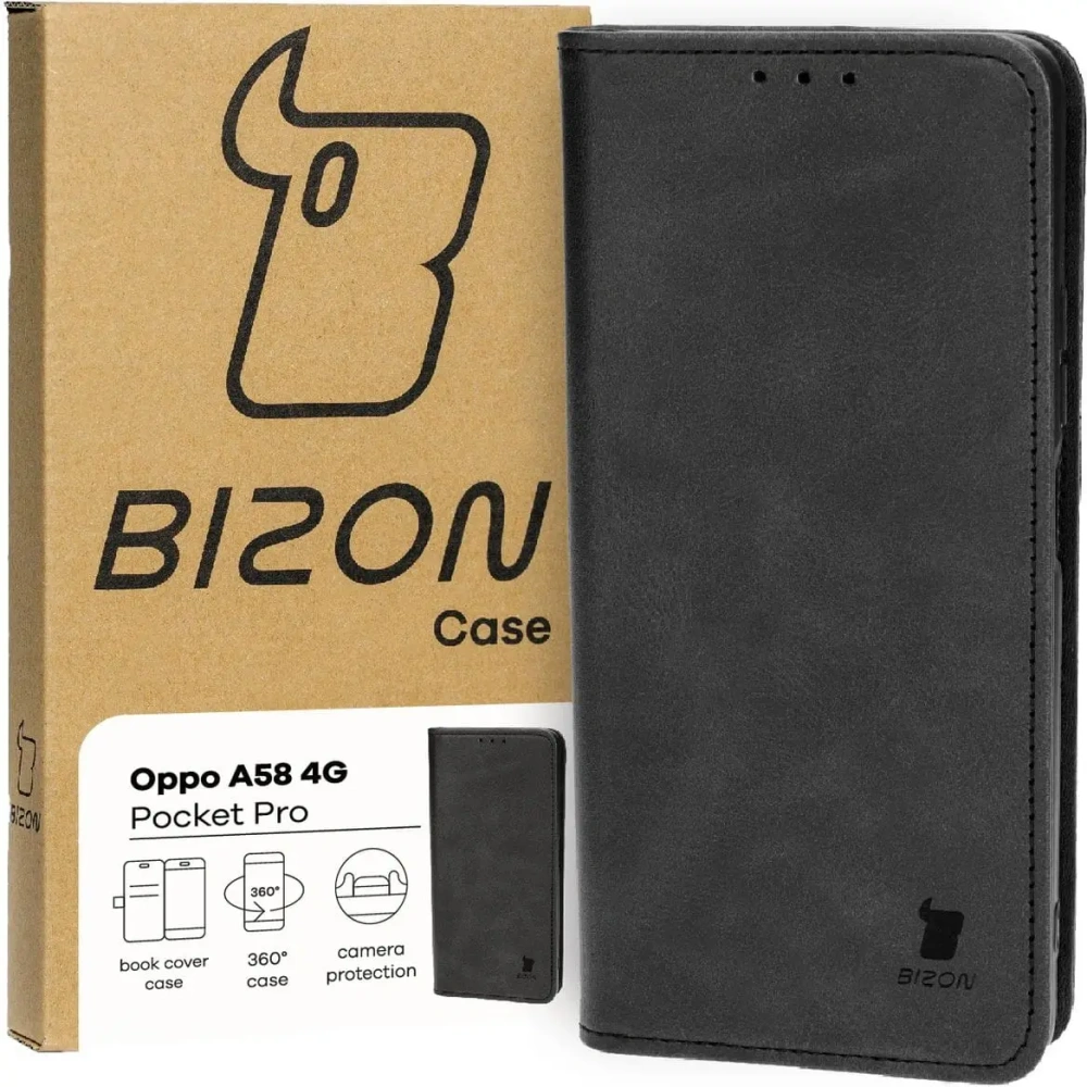 Etui z klapką Bizon Case Pocket Pro do Oppo A58 4G czarne