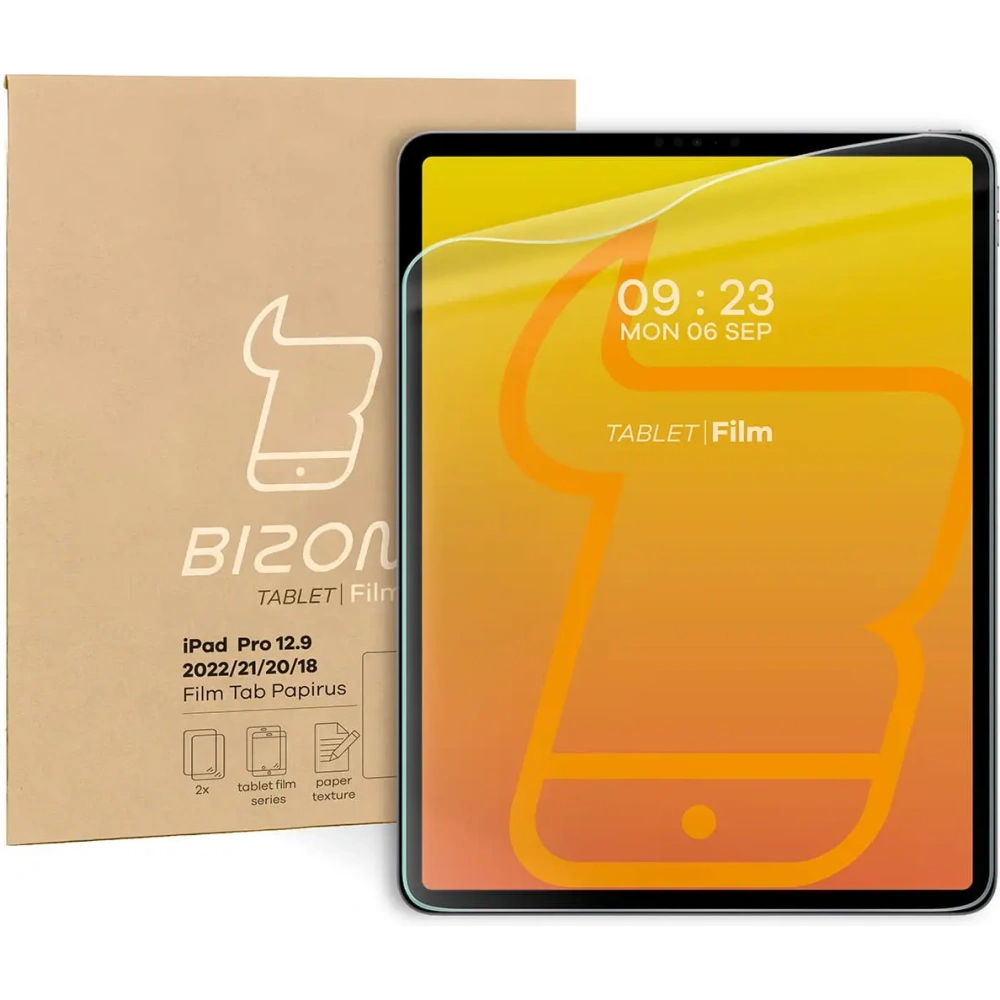 Folia imitująca papier Bizon Film Tab Papirus do iPad Pro 12.9 2022/2021/2020/2018 [2 PACK]