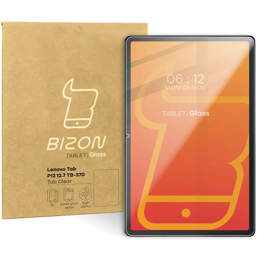 Szkło hartowane Bizon Glass Tab Clear do Lenovo Tab P12 12.7 TB 370 [2 PACK]