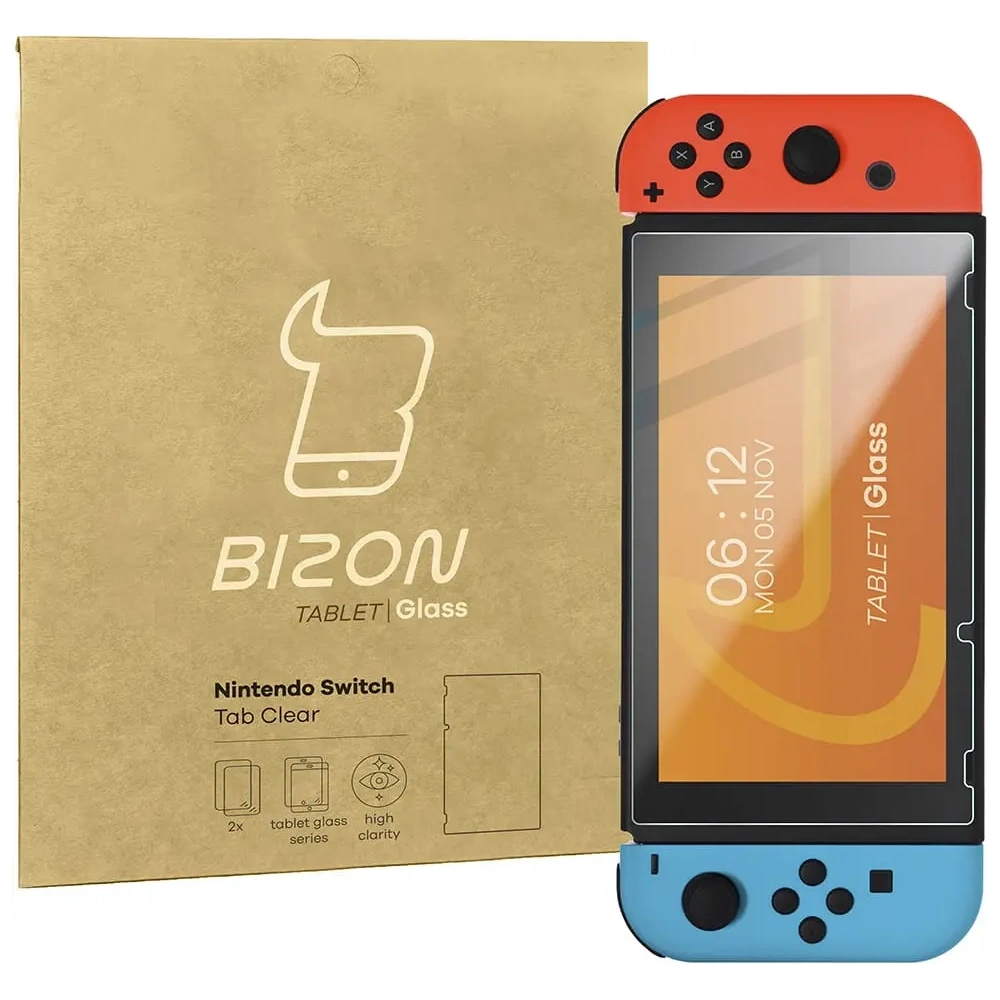 Szkło hartowane Bizon Glass Tab Clear do Nintendo Switch [2 PACK]