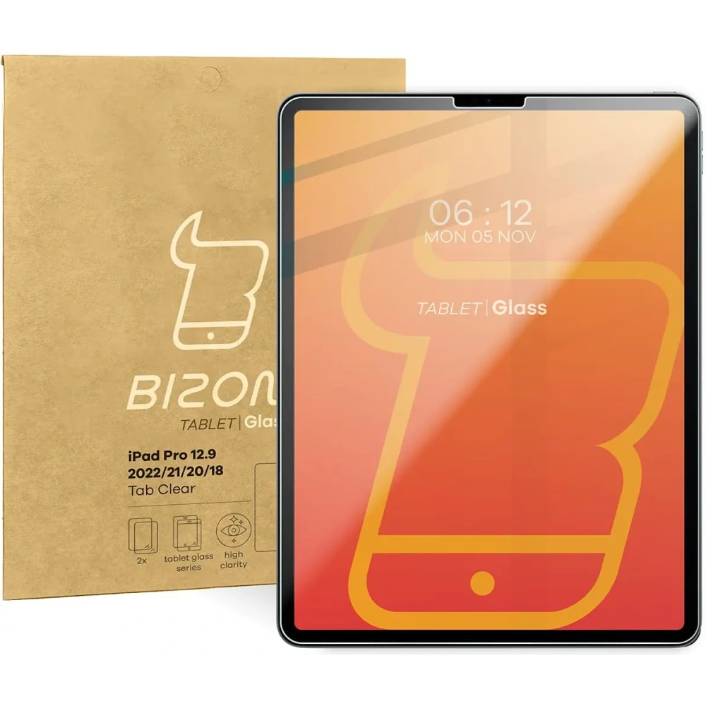 Szkło hartowane Bizon Glass Tab Clear do iPad Pro 12.9 2022/2021/2020/2018 [2 PACK]