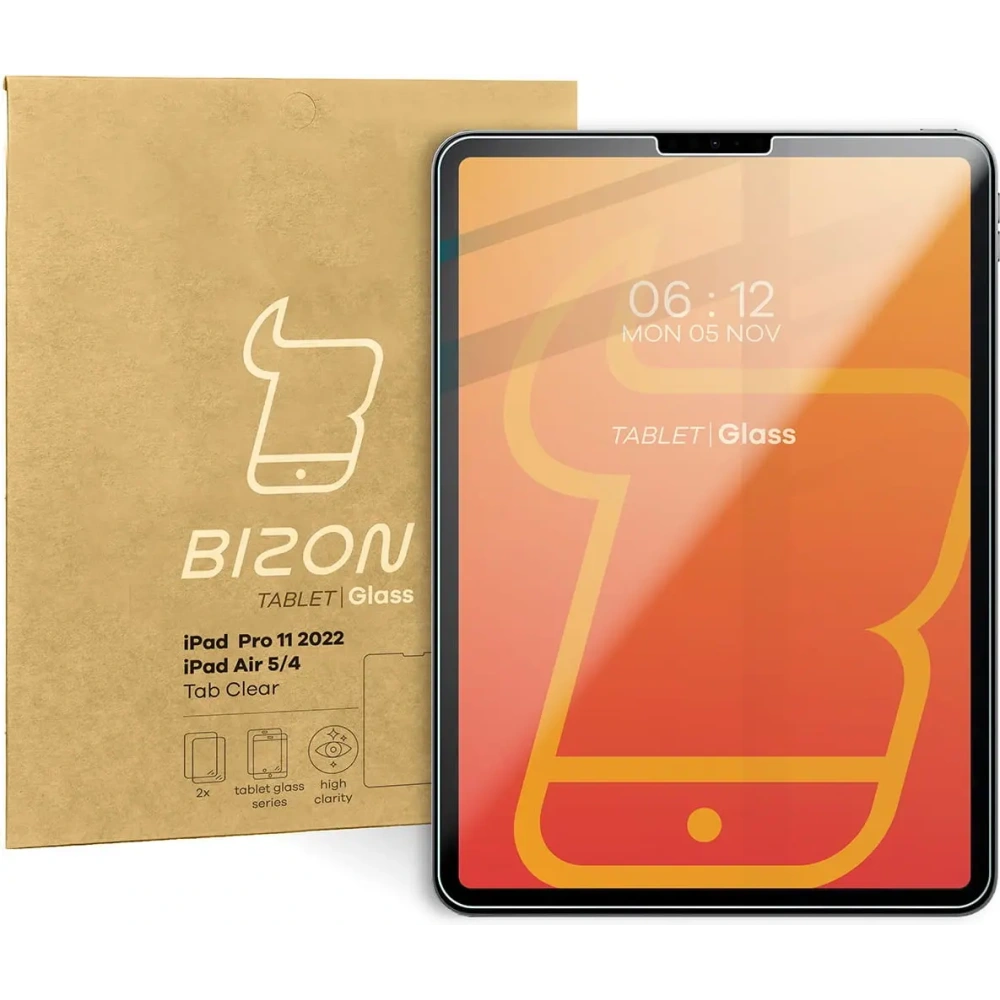 Szkło hartowane Bizon Glass Tab Clear do iPad Pro 11 2022/2021/2020/2018/AIR 6/5/4 [2 PACK]