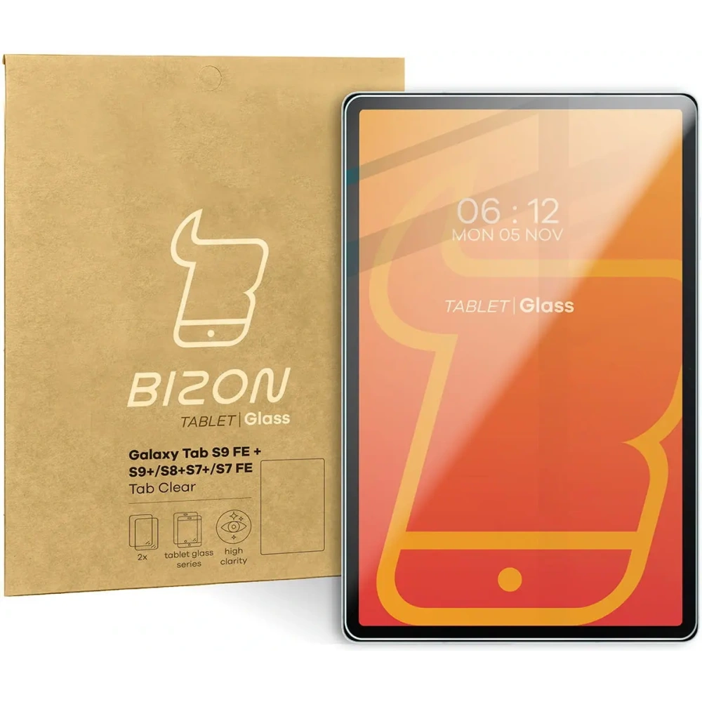 Szkło hartowane Bizon Glass Tab Clear do Samsung Galaxy Tab S10 Plus/S9 FE Plus/S9 Plus/S8 Plus/S7 Plus/S7 FE [2 PACK]