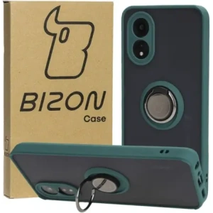 Kup Etui s úchopem na prst Bizon Case Hybrid Ring pro Oppo A38 4G kouřové s tmavě zeleným rámečkem. - BIZ3837 - {ean13} - Sklep Home Screen