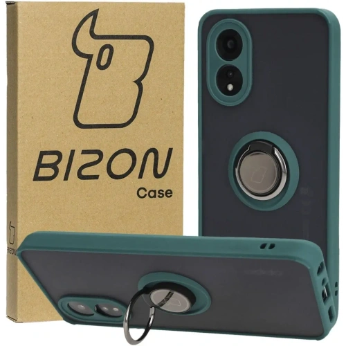 Kup Etui z uchwytem na palec Bizon Case Hybrid Ring do Oppo A38 4G przydymione z ciemnozieloną ramką - BIZ3837 - {ean13} - Sklep Home Screen