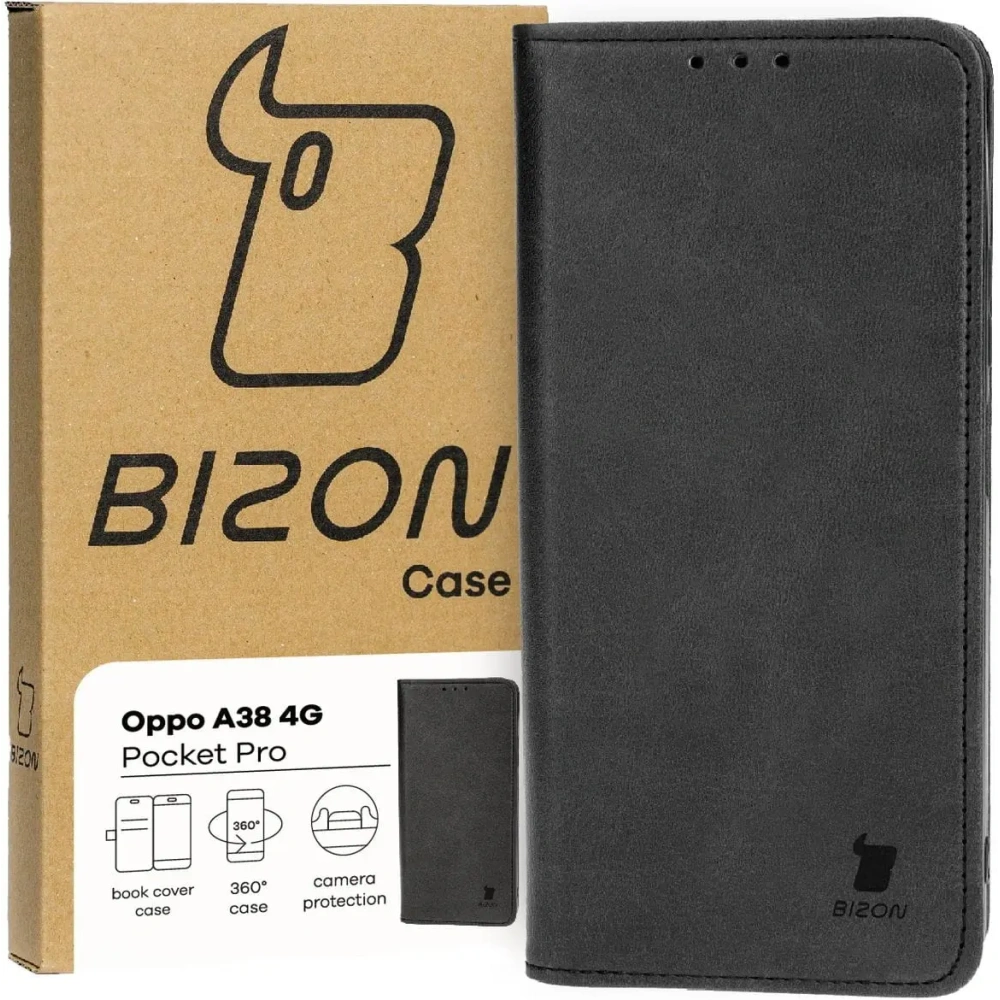 Etui z klapką Bizon Case Pocket Pro do Oppo A38 4G czarne