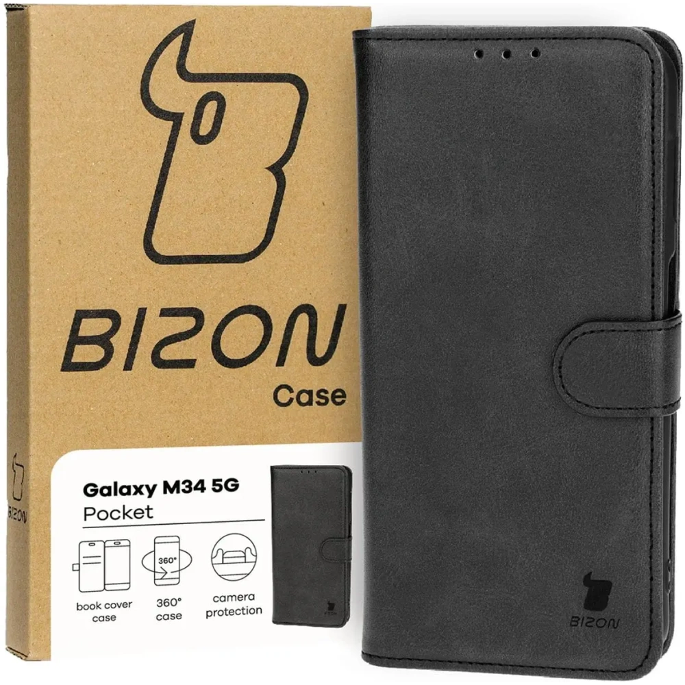 Etui z klapką Bizon Case Pocket do Samsung Galaxy M34 5G czarne