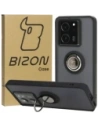 Etui z uchwytem na palec Bizon Case Hybrid Ring do Xiaomi 13T Pro / 13T przydymione z czarną ramką