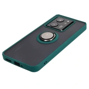 Kup Etui z uchwytem na palec Bizon Case Hybrid Ring do Xiaomi 13T Pro / 13T przydymione z ciemnozieloną ramką - BIZ3855 - {ean13} - Sklep Home Screen