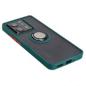 Kup Etui z uchwytem na palec Bizon Case Hybrid Ring do Xiaomi 13T Pro / 13T przydymione z ciemnozieloną ramką - BIZ3855 - {ean13} - Sklep Home Screen