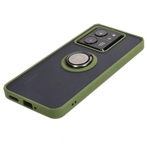 Kup Etui z uchwytem na palec Bizon Case Hybrid Ring do Xiaomi 13T Pro / 13T przydymione z zieloną ramką - BIZ3856 - {ean13} - Sklep Home Screen