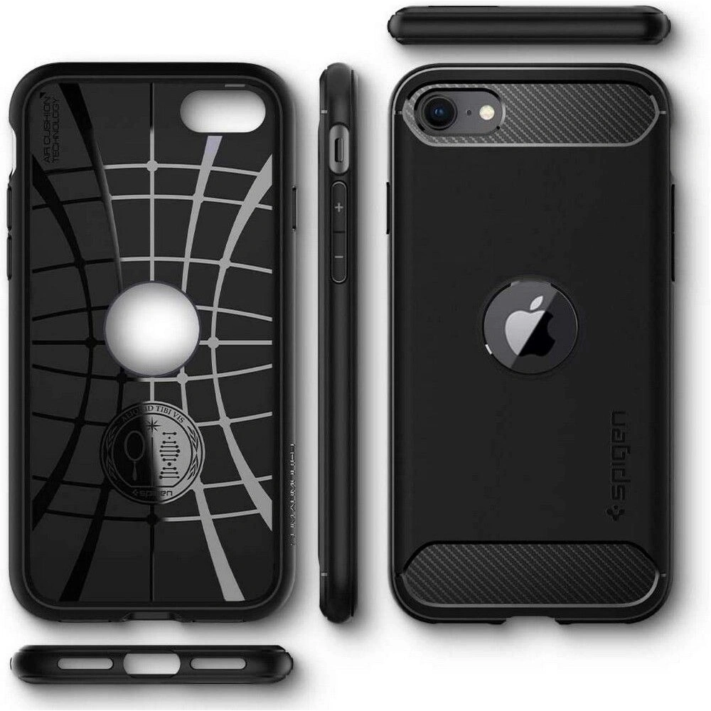Etui Spigen Rugged Armor Apple iPhone SE 2022/SE 2020 Black
