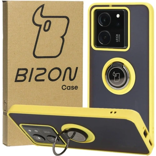 Buy Bizon Case Hybrid Ring Xiaomi 13T Pro / 13T smoky with a yellow frame - BIZ3858 - {ean13} - Home Screen Store Europe