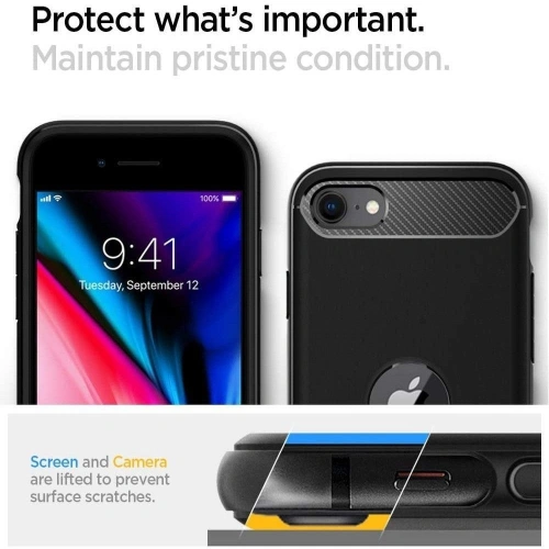 Kup Spigen Apple Schutzhülle Rugged Armor iPhone SE 2022/SE 2020 Schwarz - SPN1074BLK - {ean13} - Sklep Home Screen
