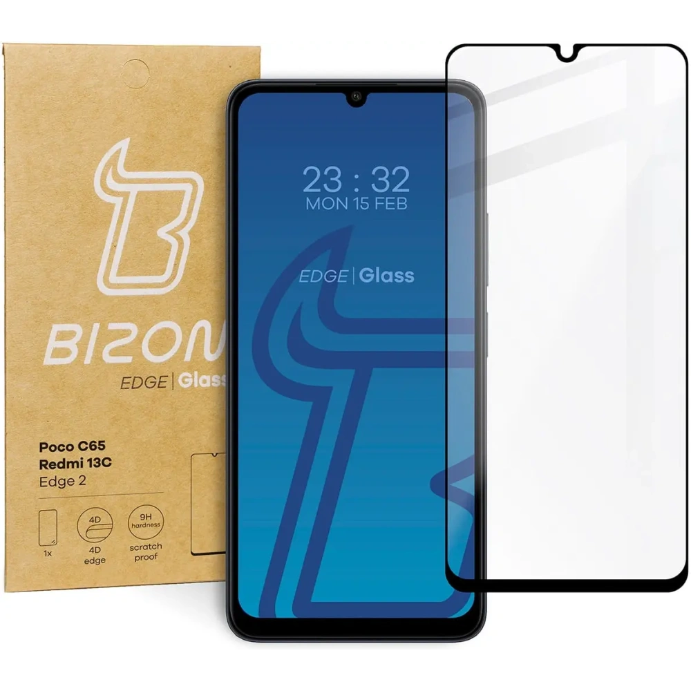 Szkło hartowane Bizon Glass Edge 2 do Redmi 13C/13C 5G/Poco C65