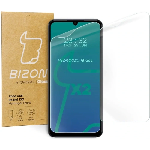 Kup Bizon Glass Hydrogel Előlap Redmi 13C/13C 5G/Poco C65 [2 PACK] - BIZ3871 - {ean13} - Sklep Home Screen