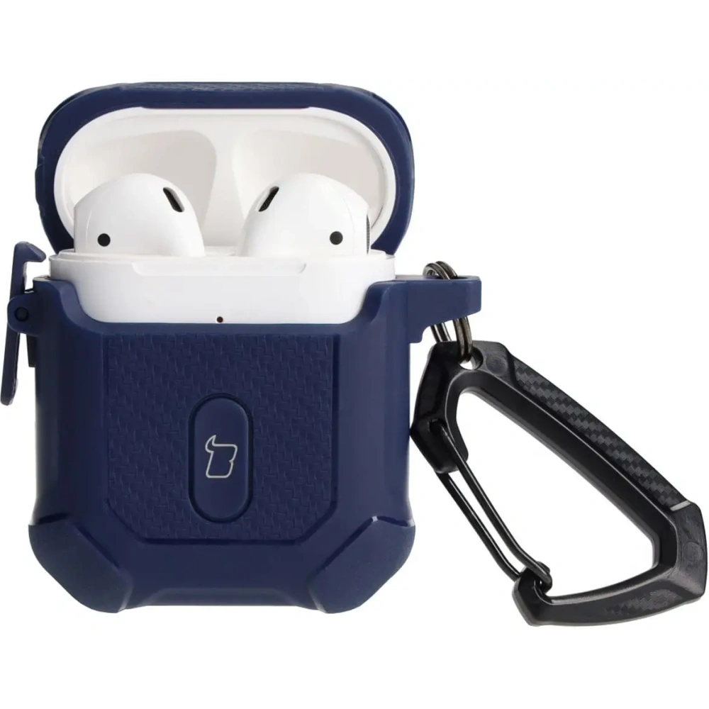 Etui Bizon Case Headphone Armor do Apple Airpods 1/2 granatowe