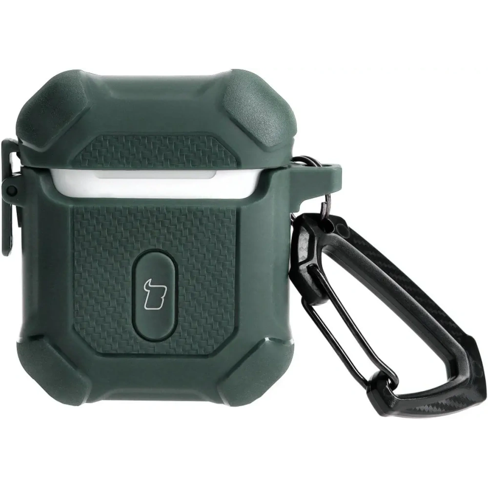 Etui Bizon Case Headphone Armor do Apple Airpods 1/2 ciemnozielone