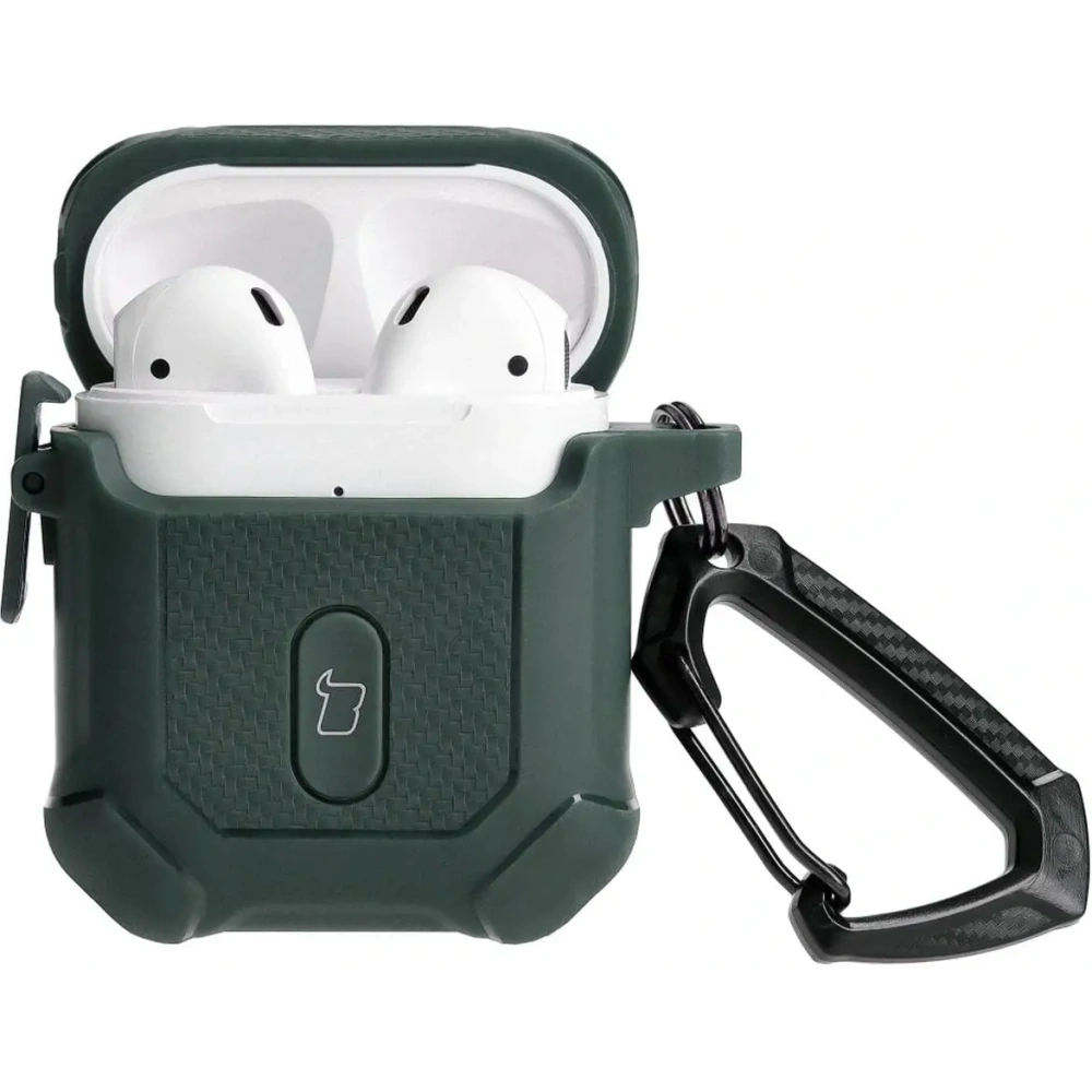 Etui Bizon Case Headphone Armor do Apple Airpods 1/2 ciemnozielone
