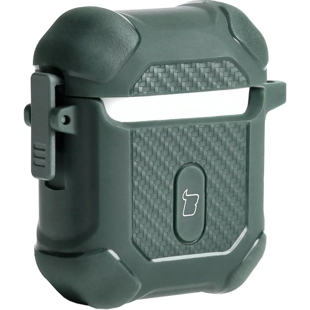 Etui Bizon Case Headphone Armor do Apple Airpods 1/2 ciemnozielone