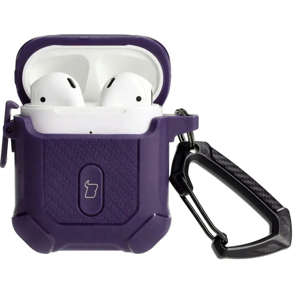 Etui Bizon Case Headphone Armor do Apple Airpods 1/2 fioletowe