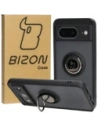 Bizon Case Hybrid Ring Google Pixel 8 rauchig mit einem schwarzen Rahmen