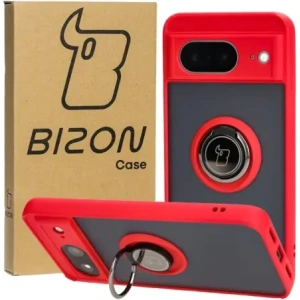 Kup Bizon Case Hybrid Ring Google Pixel 8 füstös piros kerettel - BIZ3890 - {ean13} - Sklep Home Screen