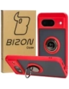 Bizon Case Hybrid Ring Google Pixel 8 rauchig mit einem roten Rahmen