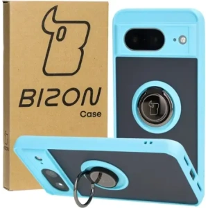 Kup Bizon Case Hybrid Ring Google Pixel 8 füstös színben, világoskék kerettel - BIZ3891 - {ean13} - Sklep Home Screen