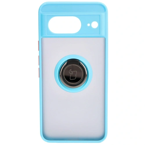 Buy Bizon Case Hybrid Ring Google Pixel 8 smoky with a light blue frame - BIZ3891 - {ean13} - Home Screen Store Europe