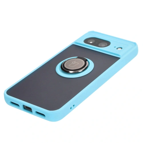 Kup Bizon Case Hybrid Ring Google Pixel 8 rauchig mit einem hellblauen Rahmen - BIZ3891 - {ean13} - Sklep Home Screen