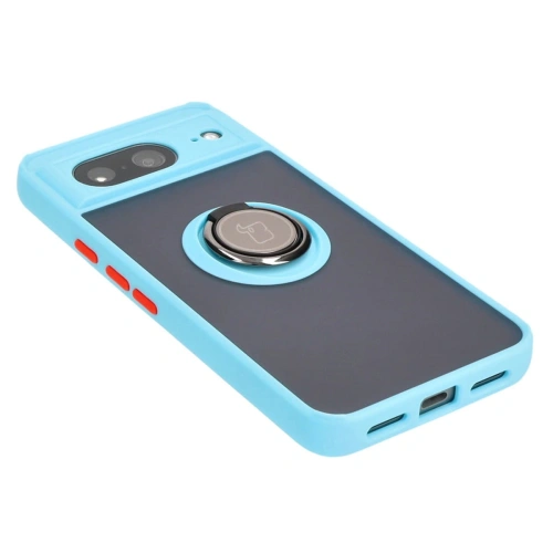 Kup Bizon Case Hybrid Ring Google Pixel 8 rauchig mit einem hellblauen Rahmen - BIZ3891 - {ean13} - Sklep Home Screen