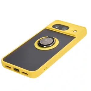 Bizon Case Hybrid Ring Google Pixel 8 füstös sárga kerettel