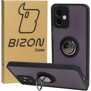 Bizon Case Hybrid Ring Motorola Moto G14 smoky with a black frame