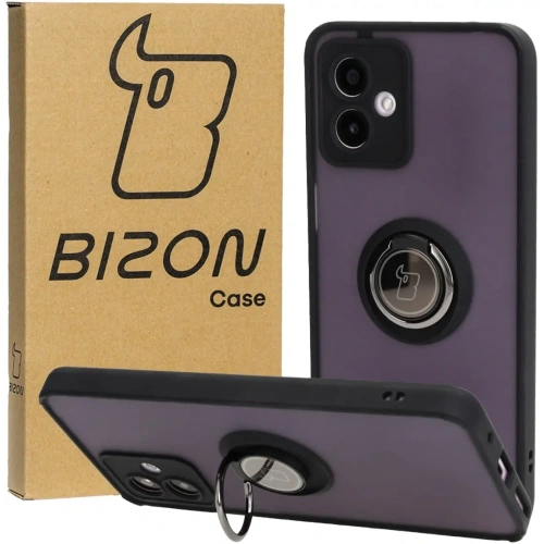 Kup Etui s úchopem na prst Bizon Case Hybrid Ring pro Motorola Moto G14 kouřové s černým rámečkem - BIZ3901 - {ean13} - Sklep Home Screen