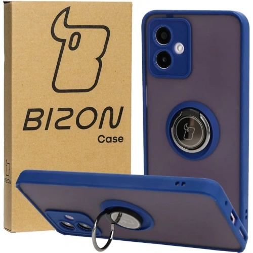Kup Etui s úchopem na prst Bizon Case Hybrid Ring pro Motorola Moto G14 kouřové s modrým rámečkem - BIZ3902 - {ean13} - Sklep Home Screen