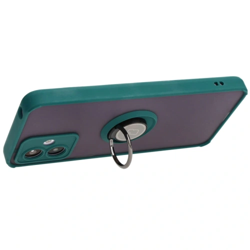 Kup Etui s úchytem na prst Bizon Case Hybrid Ring pro Motorola Moto G14 kouřové s tmavě zeleným rámečkem - BIZ3903 - {ean13} - Sklep Home Screen