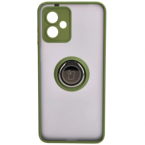 Kup Etui z uchwytem na palec Bizon Case Hybrid Ring do Motorola Moto G14 przydymione z zieloną ramką - BIZ3904 - {ean13} - Sklep Home Screen
