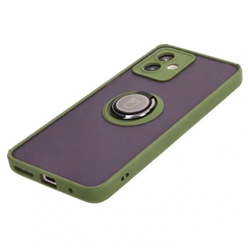 Kup Etui z uchwytem na palec Bizon Case Hybrid Ring do Motorola Moto G14 przydymione z zieloną ramką - BIZ3904 - {ean13} - Sklep Home Screen