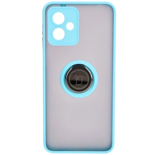 Kup Caz Bizon Hybrid Ring Motorola Moto G14 fumuriu cu un cadru de culoare albastru deschis - BIZ3906 - {ean13} - Sklep Home Screen