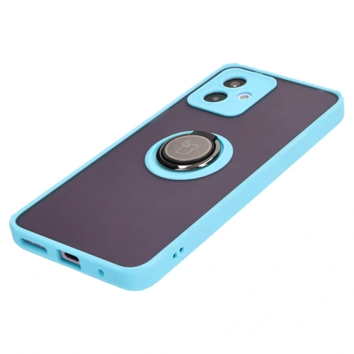 Kup Caz Bizon Hybrid Ring Motorola Moto G14 fumuriu cu un cadru de culoare albastru deschis - BIZ3906 - {ean13} - Sklep Home Screen