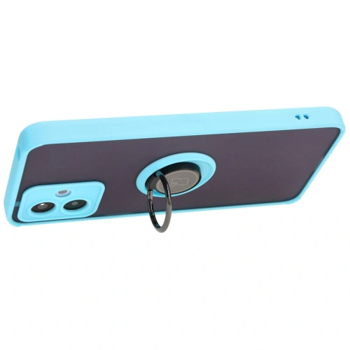 Kup Caz Bizon Hybrid Ring Motorola Moto G14 fumuriu cu un cadru de culoare albastru deschis - BIZ3906 - {ean13} - Sklep Home Screen