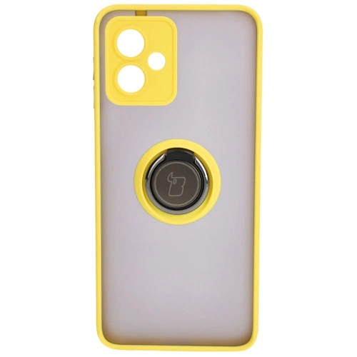 Kup Etui z uchwytem na palec Bizon Case Hybrid Ring do Motorola Moto G14 przydymione z żółtą ramką - BIZ3907 - {ean13} - Sklep Home Screen