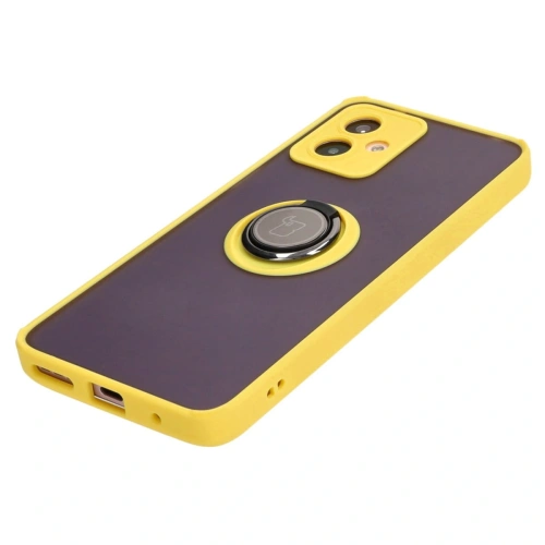 Kup Etui z uchwytem na palec Bizon Case Hybrid Ring do Motorola Moto G14 przydymione z żółtą ramką - BIZ3907 - {ean13} - Sklep Home Screen