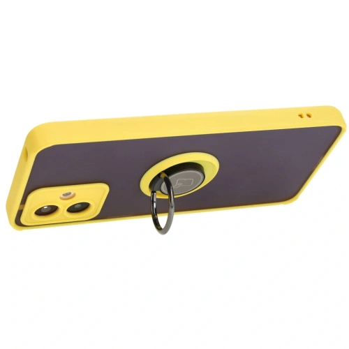 Kup Etui z uchwytem na palec Bizon Case Hybrid Ring do Motorola Moto G14 przydymione z żółtą ramką - BIZ3907 - {ean13} - Sklep Home Screen
