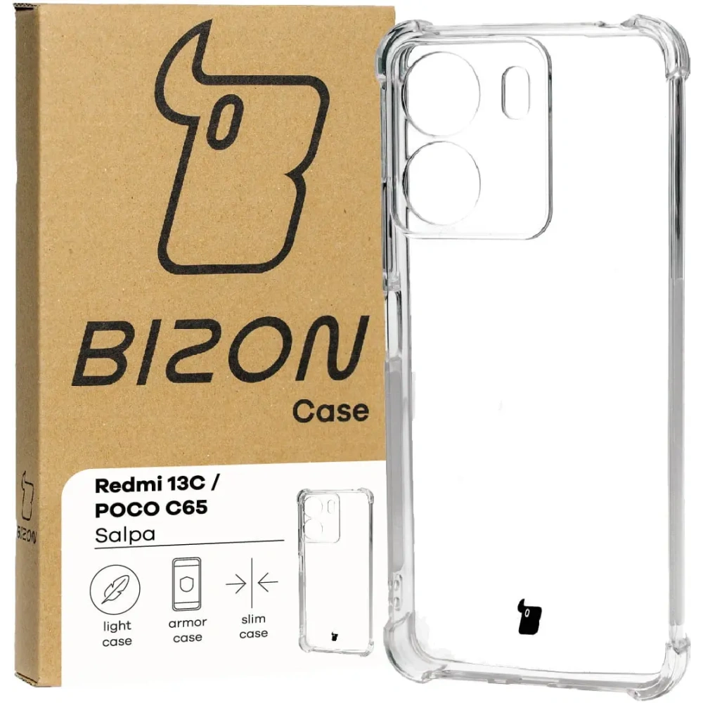 Elastyczne etui Bizon Case Salpa do Xiaomi Redmi 13C / Xiaomi Poco C65 przezroczyste