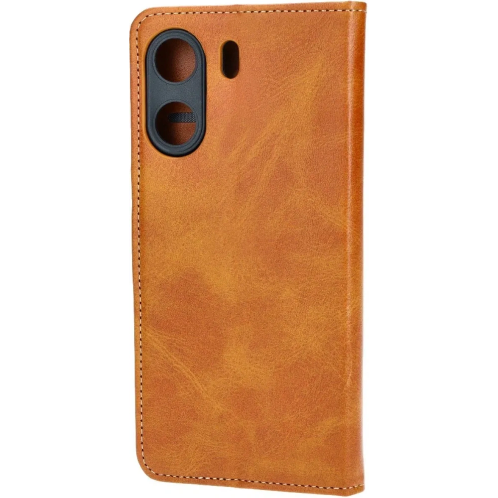 Etui z klapką Bizon Case Pocket do Xiaomi Redmi 13C / Xiaomi Poco C65 brązowe